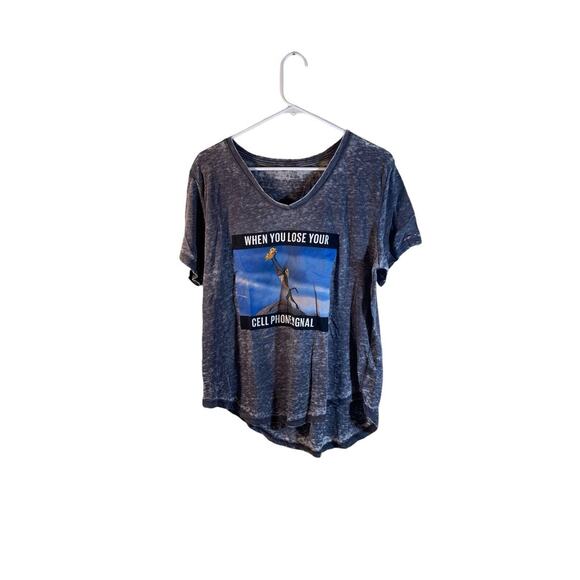 DISNEY THE LION KING Baby Simba GRAY Distressed T-SHIRT ADULT SIZE XL - Picture 1 of 8